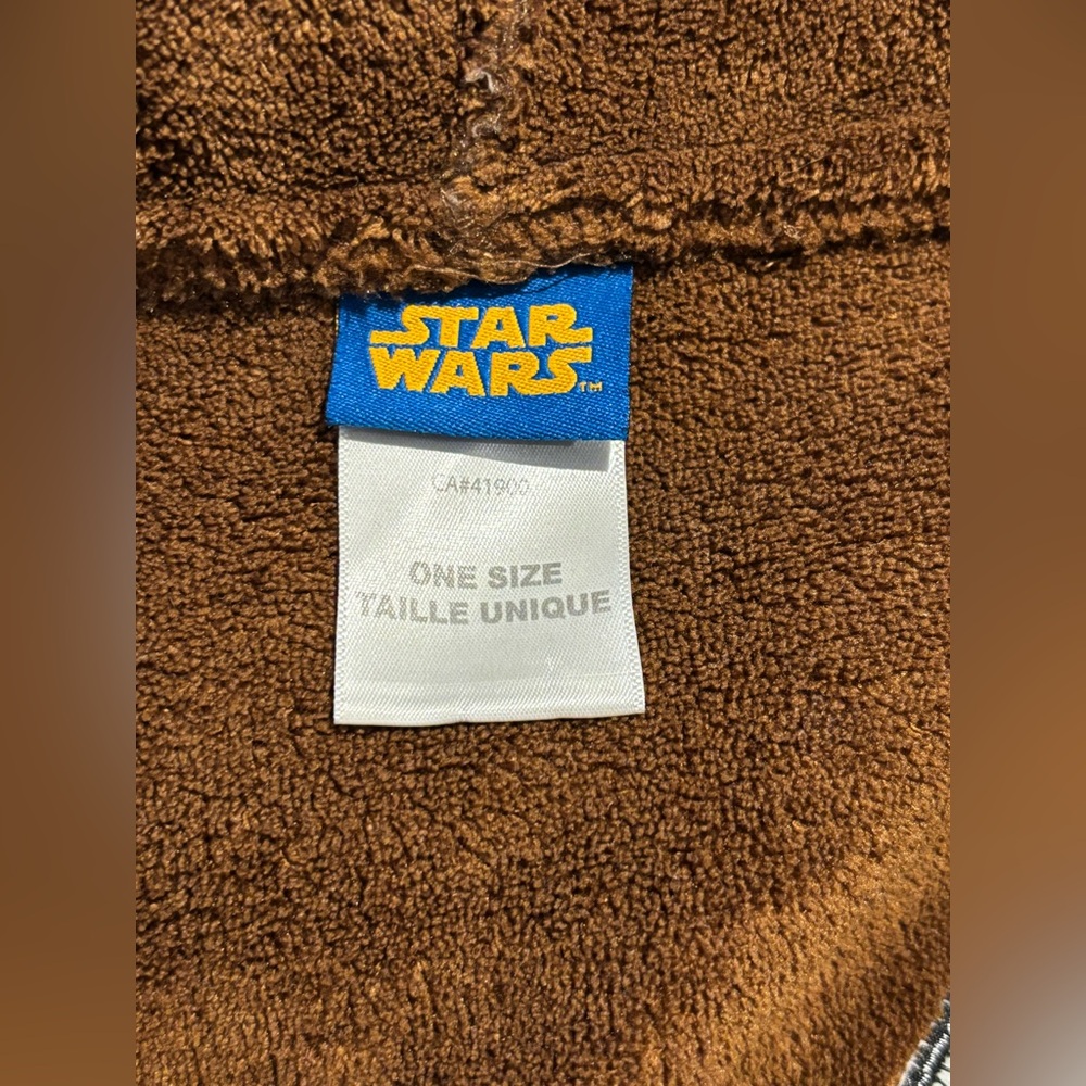 Star Wars Chewbacca Adult Men Women Plush Bathrobe Brown Fleece Hood and Belt - Picture 7 of 7